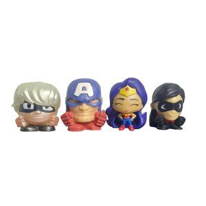 Mashems Set Of 4 Disney Marvel & PJ Superhero Squishy Mini Figures